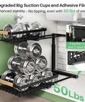Heavy Duty Under Sink Organizer With Smooth Metal Slide Out Drawers That Are A Total Knockout For Taming Messy Cabinets And Handling The Heavy Lifting Around The House In Black Two Pack with weights in metal baskets.