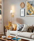 Battery Operated Wall Sconces Set Of 2 Gold Wireless LED Wall Lights With Remote Dimmable in cozy living room