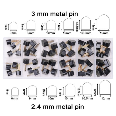 24 Pairs High Heel Tip Caps Replacement U Shape Anti Slip Cap Set In Black, Includes 6 Sizes 8mm 9mm 10mm 11mm 12mm 12.5mm