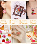 Collage of crafted accessories featuring earrings, necklaces, hairpins, bookmarks, and rings made from Super Slick Printable Shrink Plastic Sheets A4 Size 20 Pack Real Deal Heat Shrink Film For Inkjet Printers And Art Markers Easy DIY Craft Projects Totally Dope And No Hassle Clear Finish.