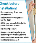 Checklist for installing 3in1 Baby Door Safety Pinch Guard With Automatic Finger Protector Hinge And Lock Side Safety Stopper