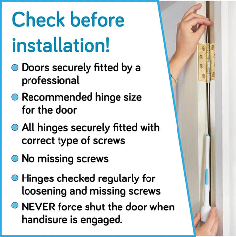 Checklist for installing 3in1 Baby Door Safety Pinch Guard With Automatic Finger Protector Hinge And Lock Side Safety Stopper