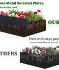Comparison of Heavy Duty Flexible Metal Landscape Edging Kit 33 Ft Total with serrated anchors versus standard gap edging