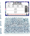 315 Piece SAE Rivet Nut Kit For Auto Repair And Metal Fabrication Zinc Plated Carbon Steel with heat treated threaded nuts