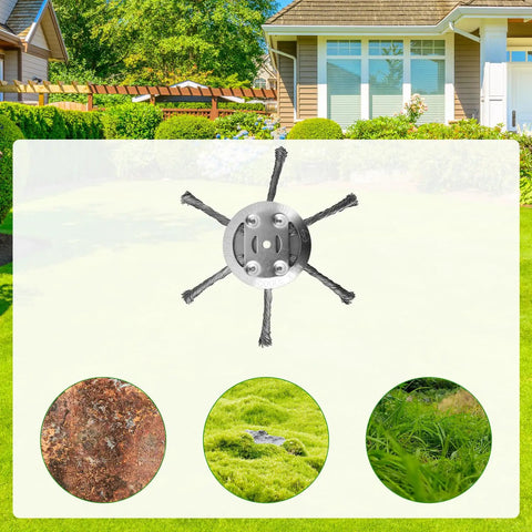 Beefy Steel Wire Grass Trimmer Head Replacement For Lawn Mowers Universal Brush Cutter With Six Blades 6 Inch Weed Cutter