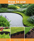 Easy No Dig Landscape Edging Border Kit With Scissors And 20 Spikes Two Inch Tall Black Plastic Lawn Edging in garden setup