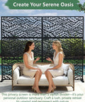 Metal Outdoor Privacy Screen Set Of 2 Freestanding Privacy Fence Panels, 72 Inch High By 47 Inch Wide, Ideal For Patio Garden Balcony
