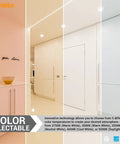 Room lighting showing the range of color temperatures from Gimbal LED Recessed Downlight Fixture 5 To 6 Inch, 11W, 1100 Lumens, ETL Listed.