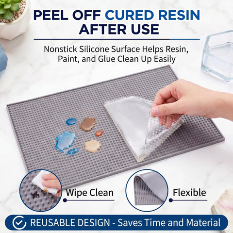 Heavy Duty Silicone Craft Mat And Resin Collector Pad With Legit Extra Large Workspace For Epoxy Pouring Jewelry Making Electronics Repair Plus Solid Project Organizing