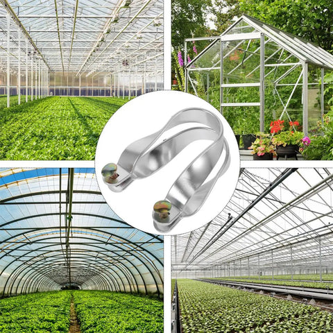 Aluminum Alloy U Shaped Tube Clamp Cross Connector For Greenhouse Frame 34mm Tube Bracket Heavy Duty Plant Support Fixing Hardware Built To Last Ideal For Greenhouses And Garden Projects, Easy To Install, Rust Resistant Aluminum, Durable Cross Connector