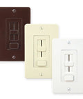 Switchex 24V 100W LED Dimmer Driver in One with seamless power control in white, dark brown, and light almond finish