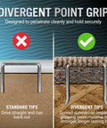 Divergent Point Grip comparison featuring Tough As Nails Marine Grade Type T50 Stainless Steel Staple Gun Nails.