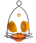 Orange Oriole Bird Feeder With Easy Clean Detachable Bowl, Durable Eco Friendly Plastic And Powder Coated Metal