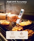 Using 2-In-1 Infrared Thermometer Gun With Meat Probe Handy Digital Laser Temp Meter for grilling steak on BBQ grill