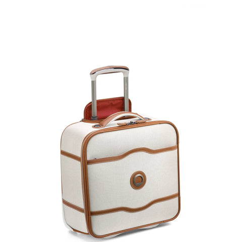 Chatelet Softside Underseat Carry On Luggage With Two Wheels Angora Ecofriendly Recycled Fabric and Vegan Leather Trim