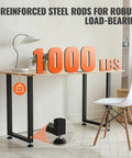 28 Inch Adjustable Square Steel Table Legs Set Of 2 Heavy Duty Desk Legs With 1000 Lb Load Capacity Rust Proof Matte Black Finish