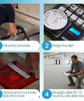 Moisture Tester For Concrete Slabs Calcium Chloride Test Kit 3 Pack Pro Grade With ASTM F1869 Certified Accuracy Easy To Use Water Damage Detector And Moisture Analyzer For Flooring Coatings And Installations. Steps shown: grind, weigh, place, reweigh.