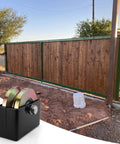 4 Inch Sliding Gate Roller Wheel With V Groove And Welded Bracket Heavy Duty Solid Double Bearing Gate Wheel 3000 Lbs Capacity One And Three Quarter Inch Width Includes Screws Corrosion Resistant next to a wooden gate.