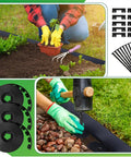 148 Ft Garden Landscape Edging Kit with 4 Inch Tall Border Easy Install DIY Friendly Includes 70 Spiral Anchors And 20 Connectors Black Border Roll for walkways and lawns