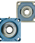 Heavy Duty UCF207-20 Square Flange Pillow Block Bearing 1 1/4 Inch Bore Self Aligning Industrial Grade, front view