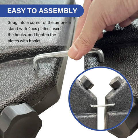 Assembling the Heavy Duty Cantilever Offset Patio Umbrella Stand With 155Lb Capacity 4 Piece Square Base Plate Set