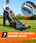 X6 60V Max 21 Inch Beast Power Self Propelled Mower With 8Ah Battery And Charger, Smart Display, 7 Level Height Adjustment mowing lawn