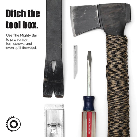 Beefy Heavy Duty Keychain Pry Bar For Everyday Carry, Stainless Steel Minimalist EDC Multitool with axe, screwdriver, and bar tools.