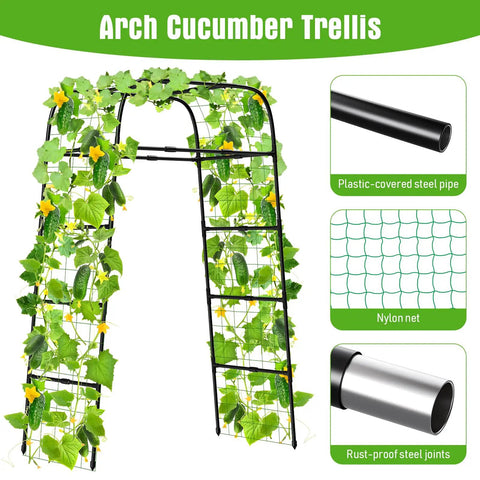 7ft Garden Arch Trellis For Climbing Plants Tough As Nails Heavy Duty Steel Outdoor Arbor For Cucumber Tomatoes