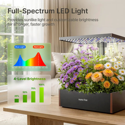 Indoor Hydroponics Growing System With 20 Pods And 12 Support Sticks 30W LED Grow Light 10L Water Tank Up To 25 Inches High Germination Kit