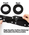 10 Pack Cotton Hard Hat Sweatbands 10 Inch By 5.5 Inch Liner Washable Reusable Inner Bands With 8 Snap Fasteners Black
