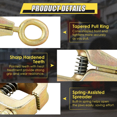 NATGAI 5-Ton auto body pull clamp, 2-way frame repair tool with self-tightening grips