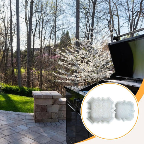 Two Pack Concrete Molds For Walkways And Garden Pavers Reusable Plastic Brick Molds For DIY Cement Stepping Stones lightweight patio use