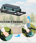 Foldable design of 330 Pound Heavy Duty Garden Kneeler And Seat With Foldable Frame Extendable Legs Thick Kneeling Pad Large Tool Pouch Must Have Sit Or Kneel Stool For Gardeners Seniors Women And Men