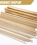 Five Eighth Inch Brass Rods, Twelve Inch Long Solid Brass Round Bar Stock For Knife Handles And DIY Hardware Craft Making, Handy Brass Pins And Rods For Knife Making And Craft Projects; brass rods displayed
