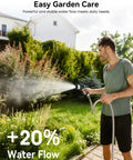 Person using Retractable Garden Hose Reel 100 Feet One Half Inch With Pro Metal Shaft Tough As Nails Heavy Duty Automatic Rewind
