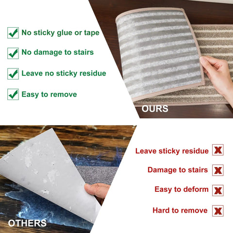 Comparison of Non Slip Stair Treads For Wooden Steps, Machine Washable Soft Stair Rugs For Kids Elders And Pets with others.