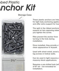 Light Duty Drywall Anchors Kit for Hollow Walls with Ribbed Plastic Anchors for Secure Picture Frames Artwork and Light Duty Mounts Simple Install Prevents Screw Pullout Great for Home Decor Qualihome storage case