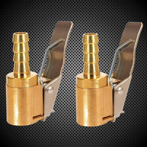 Lock On Air Chuck With Clip For 1/4 Inch Pro Grade Brass Portable Tire Inflator Nozzle Presta Valve Adapter And Tire Chucks