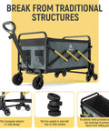 Folding Utility Cart With Triangular Wheels showing collapsible design and telescoping handle for travel and heavy loads