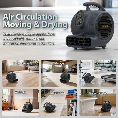 High Velocity 1100 CFM Industrial Air Mover Blower Fan For Rapid Water Damage Drying in various applications, heavy duty utility