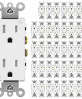 40 pack of 15 Amp Decor Outlet Tamper Resistant Electrical Wall Receptacle 15A 125V 1875W White Gloss Finish UL Listed