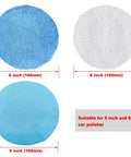 Twelve Piece Set Of Five To Six Inch Car Polisher Bonnets Microfiber Polishing Covers Waxer Bonnets Buffing Pads With Elastic Stretch Fit For Auto Detailing And Waxing, 6 inch