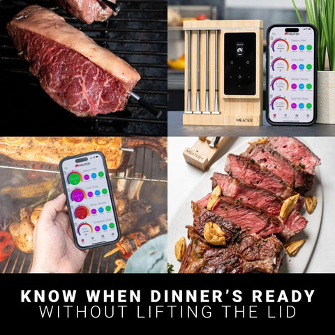 Four Probe Wireless Smart Meat Thermometer For Grill, BBQ, Oven, And Sous Vide With Bluetooth And WiFi 1000F Heat Resistance