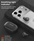 Slick Wireless Earbuds For Small Ears Bluetooth 5.3 Ultra Lightweight At 3.7 Grams Per Bud with charging case and breathing light indicator.