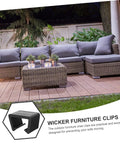 12 Pack Outdoor Furniture Clips For Patio Sofas And Rattan Chairs, Lightweight Quick Install Clamps, keeping sectional secure