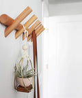 Wall Mounted Coat And Hat Rack With Five Hooks In Beautiful Wood Finish For Entryway Hallway Or Bedroom No Fuss Easy Setup Durable Robe Rack With Classic Design