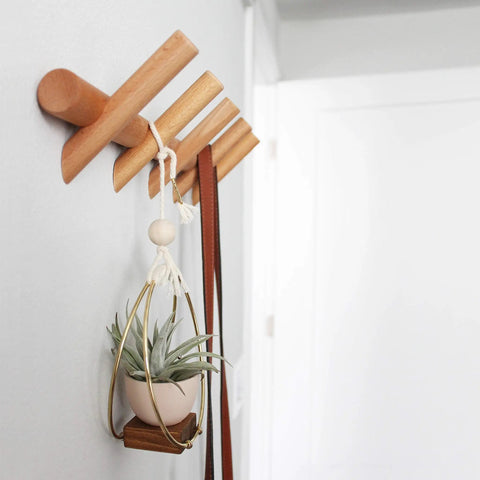 Wall Mounted Coat And Hat Rack With Five Hooks In Beautiful Wood Finish For Entryway Hallway Or Bedroom No Fuss Easy Setup Durable Robe Rack With Classic Design