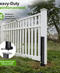Heavy Duty Fence Post Repair Kit And Quick Fix Stabilizer Bracket With Tough As Nails H Frame Support reinforcing a wobbly fence post