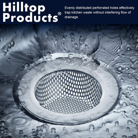 Two Pack Kitchen Sink Drain Strainers With 4.5 Inch Top And 3 Inch Basket, Large Stainless Steel Food Catcher under water