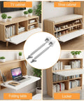 Four Pack 100N Gas Struts For Drop Down Cabinets And Desks, 22Lbs Each, SlowClose on various cabinets and desks.